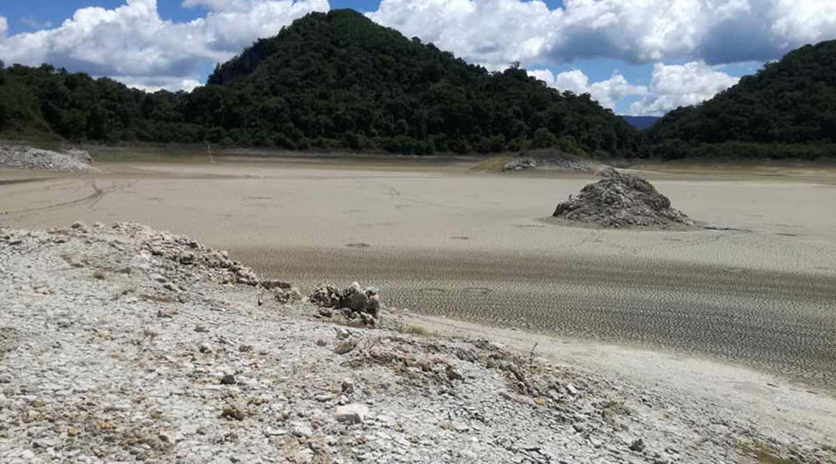 Sequía pega a la laguna Metzabok en Chiapas