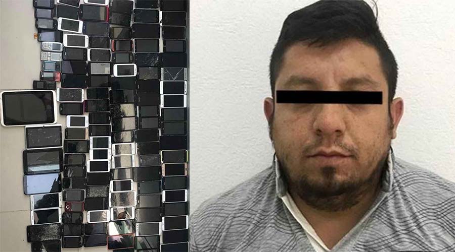 Es detenido con 120 celulares robados que vendía en tianguis