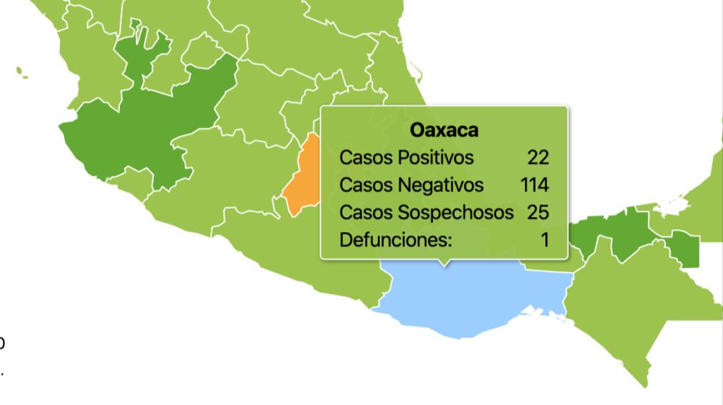Aumenta a 22 el número de casos positivos de Covid-19 en Oaxaca