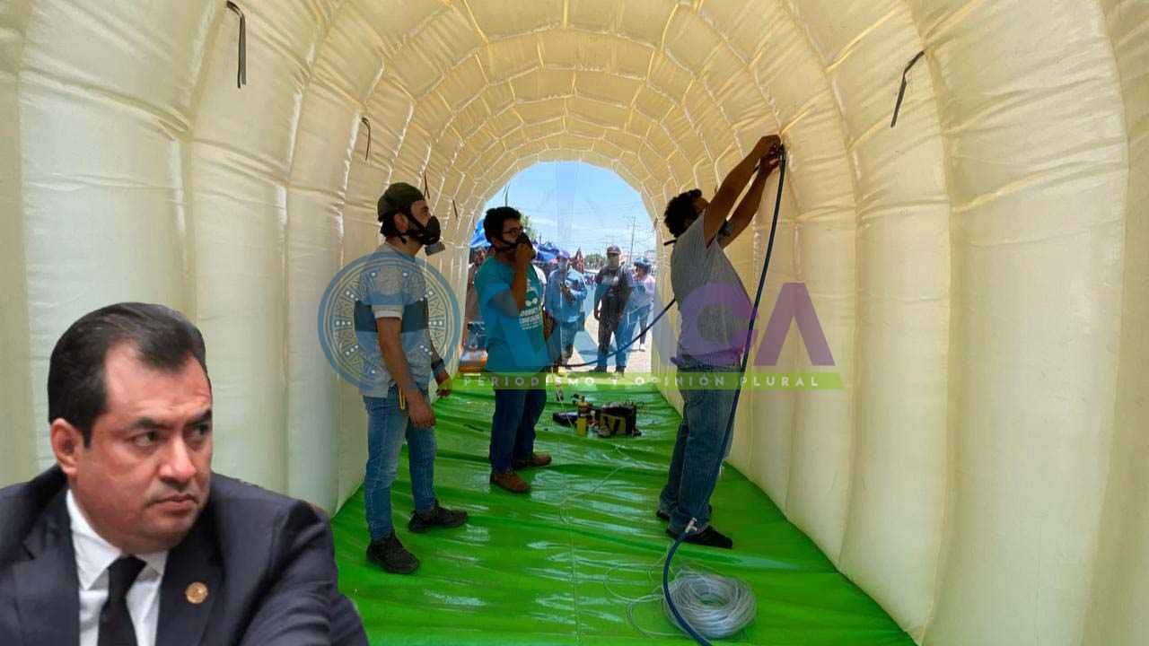 Insuficiente e ineficaz túnel sanitizador en la Central de Abasto, Oaxaca