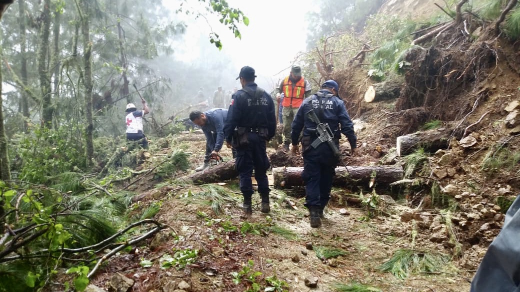 Apoya SSPO, GN, Ejército y Cruz Roja a desbloquear caminos en la Sierra Sur