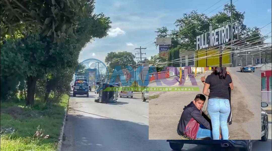 Jóvenes en estado de ebriedad provocan aparatosa volcadura en San Sebastián Tutla