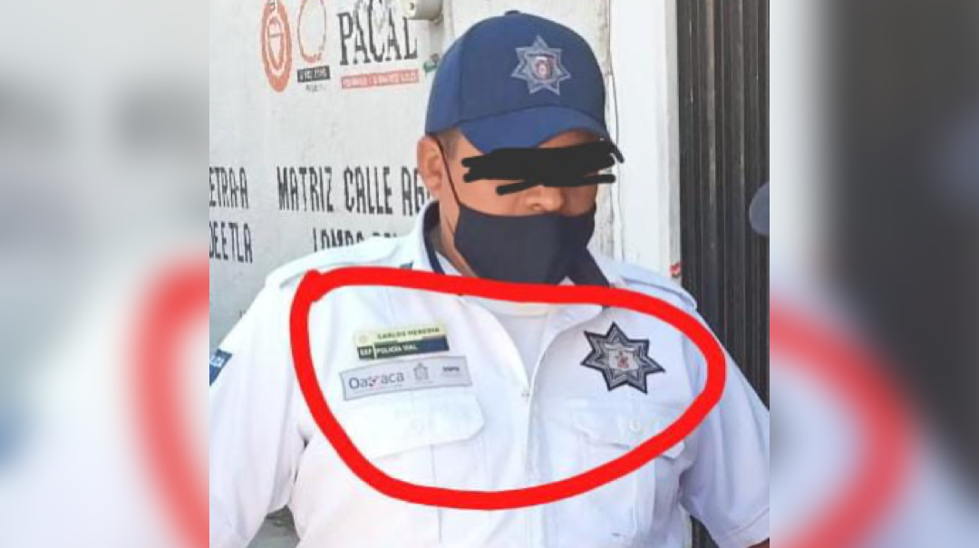 Detienen a persona que portaba uniforme de Policía Vial en Cacaotepec