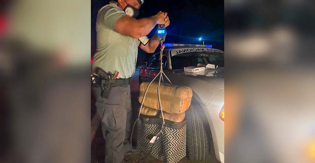 Guardia Nacional asegura 16 kilos de probable marihuana en autobús