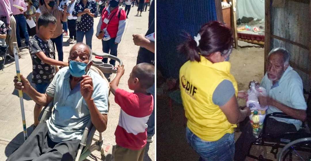 Niños que llevaron a vacunar a su bisabuelo en carreola, son víctimas de violencia familiar