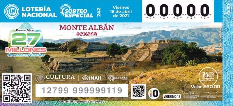 Así lucirá Monte Albán en el nuevo billete de Lotería