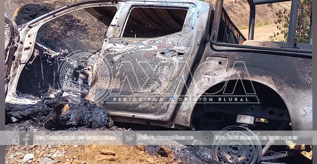 Emboscan y calcinan a  policías municipales en San Pablo Coatlán, Oaxaca