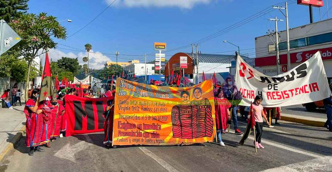 Marcha y bloqueos del MULT en Oaxaca para exigir justicia