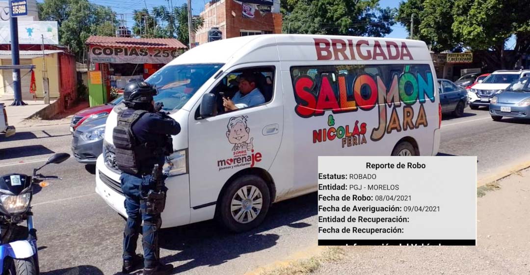 Salomón Jara otorga unidades con reporte de robo a colaboradores; pide a policías no detenerlos