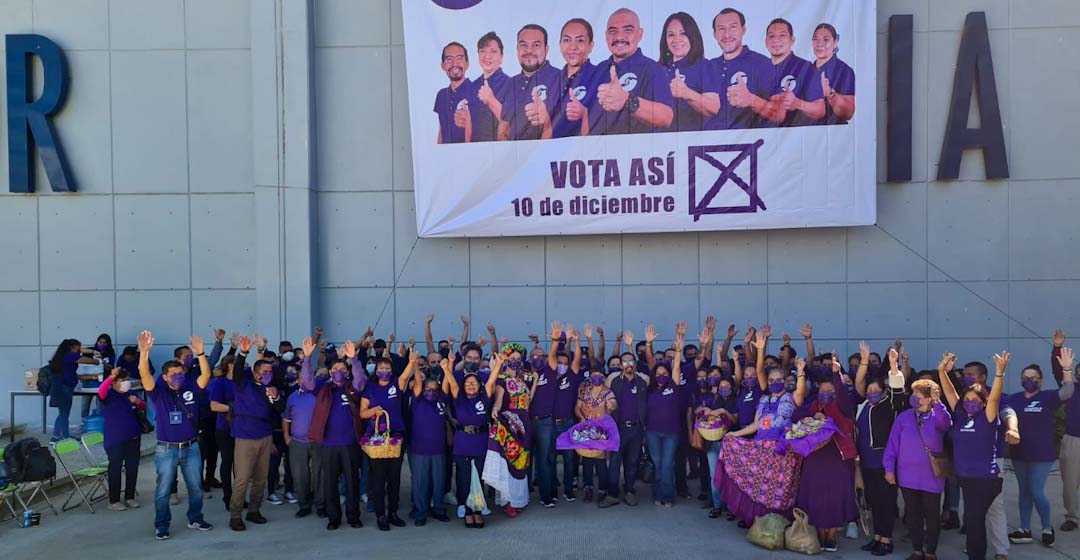 Respaldan trabajadores de la SSP a Planilla Morada