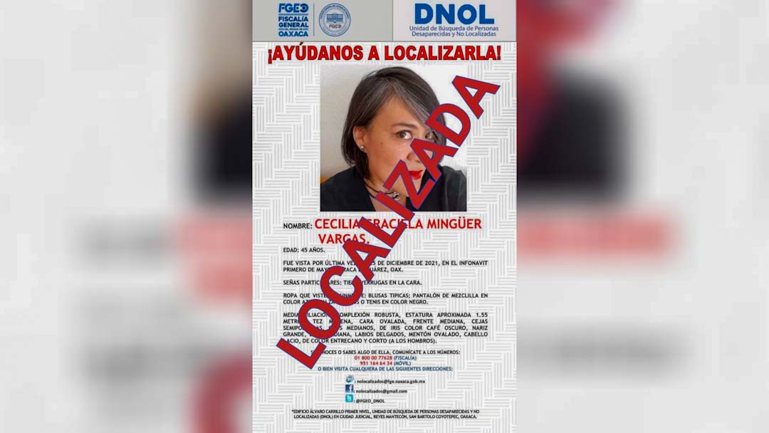 Localizan con vida a Cecilia Mingüer, ex directora del MACO