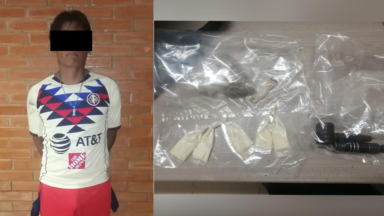 Detienen Policía Estatal en Tuxtepec a masculino con sustancias ilícitas