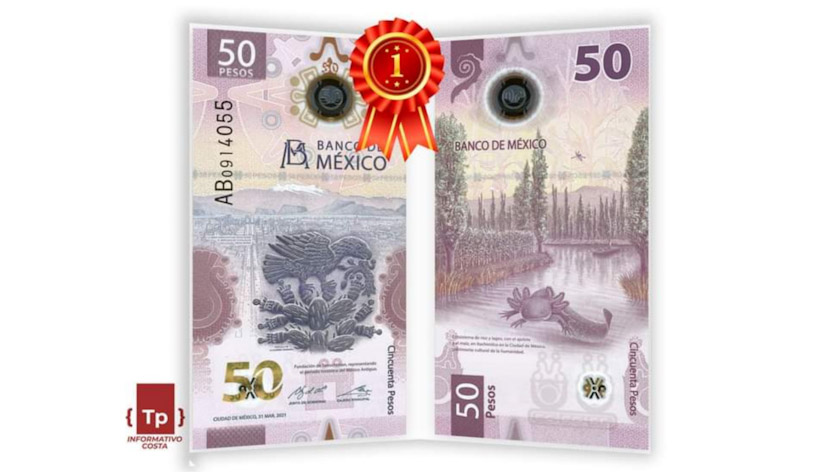 Billete mexicano de 50 pesos gana Premio al Billete de Banco del Año