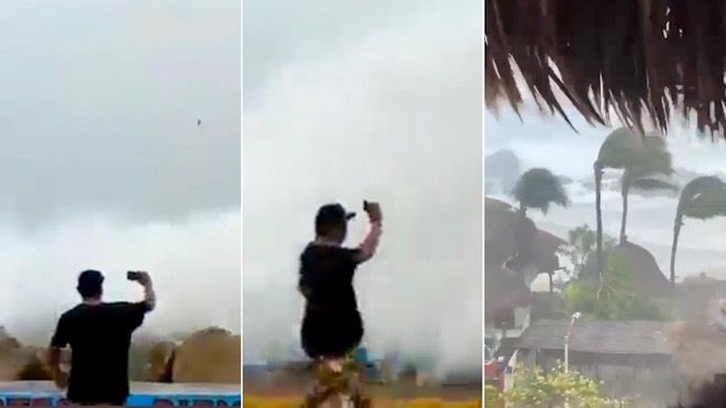 Imágenes: primeros estragos del Huracán Ághata que impactó esta tarde en Oaxaca