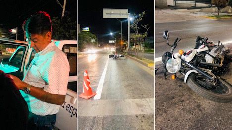 Funcionario de Martínez Neri en estado de ebriedad atropella a motociclista en calzada Niños Heroes