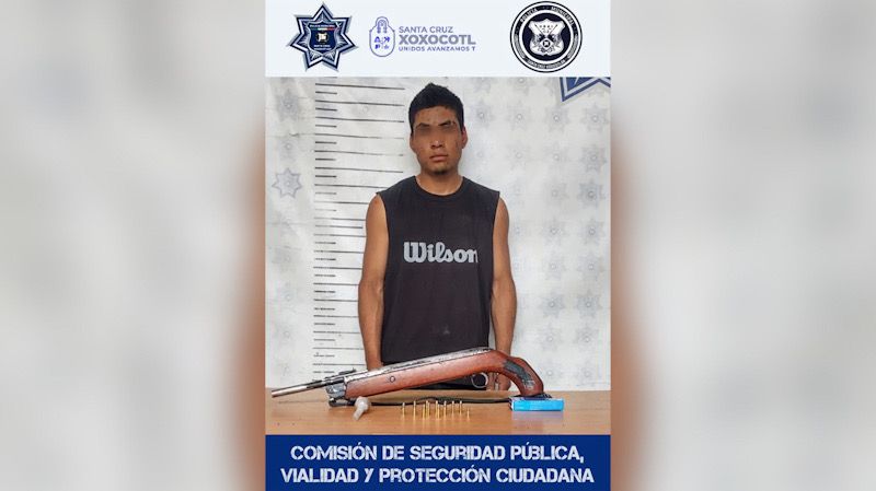 Detienen a joven armado en Xoxcotlán, Oaxaca