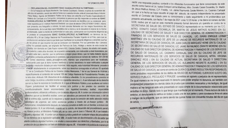Denuncian a los Servicios de Salud ante la Fiscalía de Combate a la Corrupción por fraude y peculado