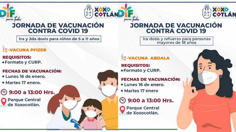 Regresa jornada de vacunación contra COVID-19 a Xoxo