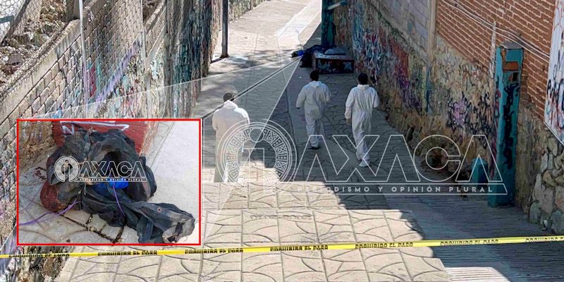 VIDEO: Maniatado, embolsado y con golpes localizan cuerpo de hombre en San Juan Chapultepec, Oaxaca