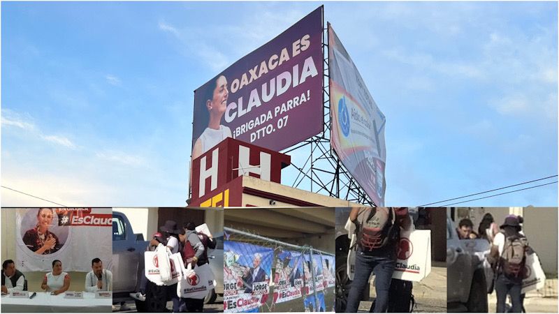Gobierno de Oaxaca y Diputados gastan recursos públicos en favor de Sheinbaum