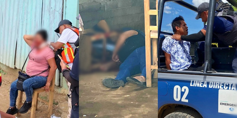 FOTOS: Solitario sujeto ejecuta a dos y deja herida a una más en Zaachila, Oaxaca
