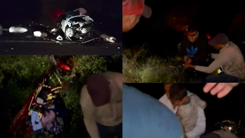 VIDEO: Mortal choque y volcadura entre urvan y camioneta en la autopista Oaxaca-Cuacnopalan