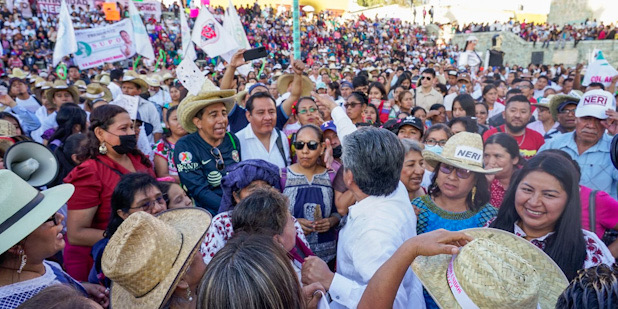 Con calenda, miles de oaxaqueños apoyan la continuidad de la transformación con Francisco Martínez Neri