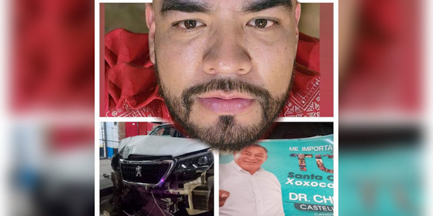 Drogado y en estado de ebriedad, huye  de accidente el coordinador de campaña de Chente Castellanos