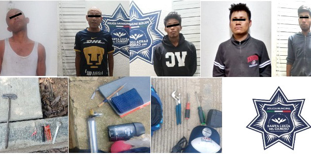 Cinco cristaleros detenidos por la policía municipal de Santa Lucía del Camino