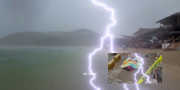 VIDEO: Fallece Turista al Ser Alcanzada por un Rayo en Playa La Entrega, Oaxaca