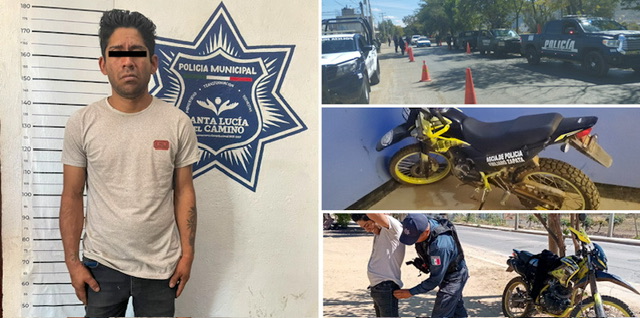 Detienen a sujeto en Santa Lucía del Camino por robo de motocicleta oficial de Zaachila