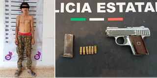 Por presunta portación ilegal de arma de fuego, Policía Estatal detiene a masculino en Juchitán