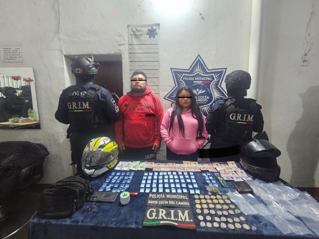 Golpe al narcomenudeo: aseguran presunta cocaína, cristal y piedra en Santa Lucía del Camino, Oaxaca