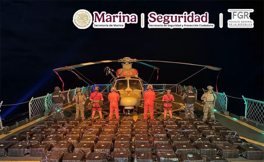 Golpe al narcotráfico: Marina asegura casi 3 toneladas de presunta cocaína