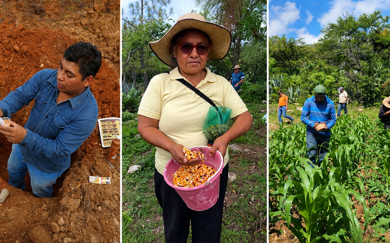 Diagnóstico y manejo agronómico fortalecen producción de maíces nativos en Teozacoalco